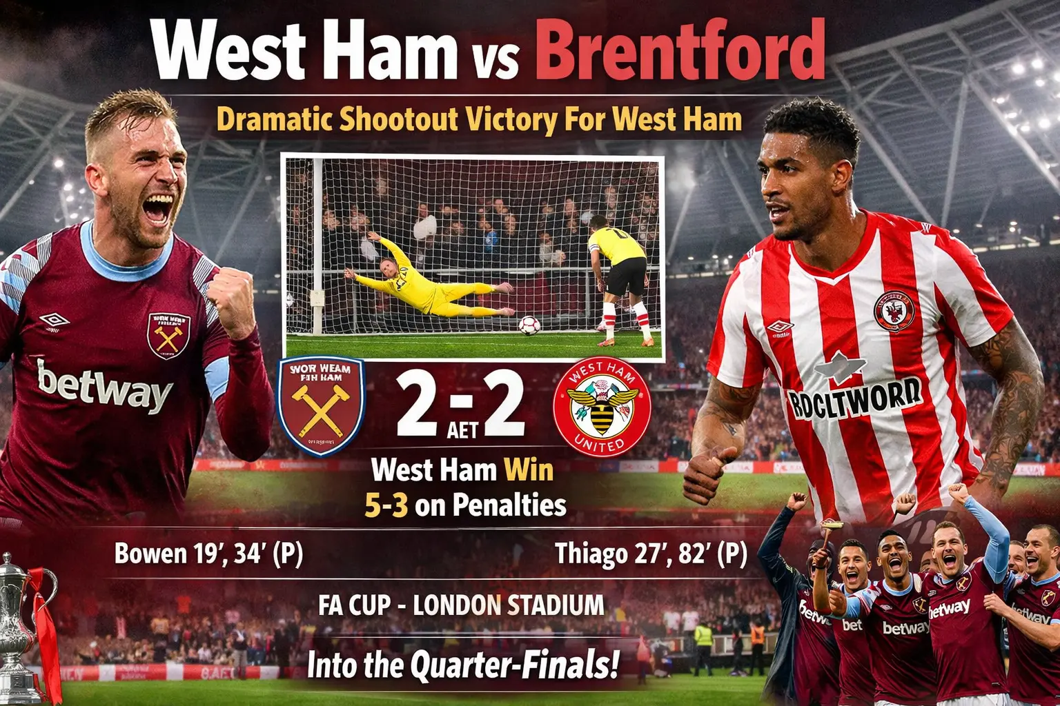 West Ham vs Brentford: Dramatic Shootout Victory For West Ham