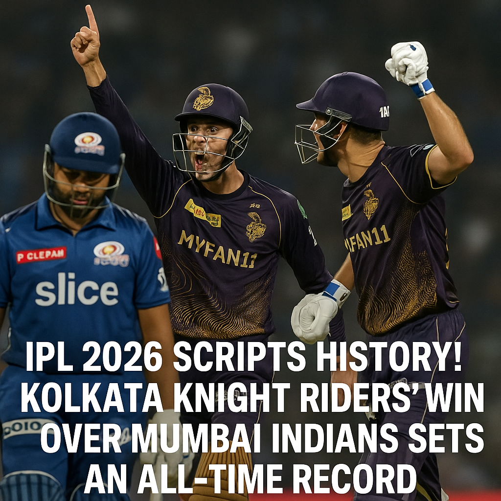IPL 2026 scripts history! Kolkata Knight Riders’ win over Mumbai Indians sets an all-time record