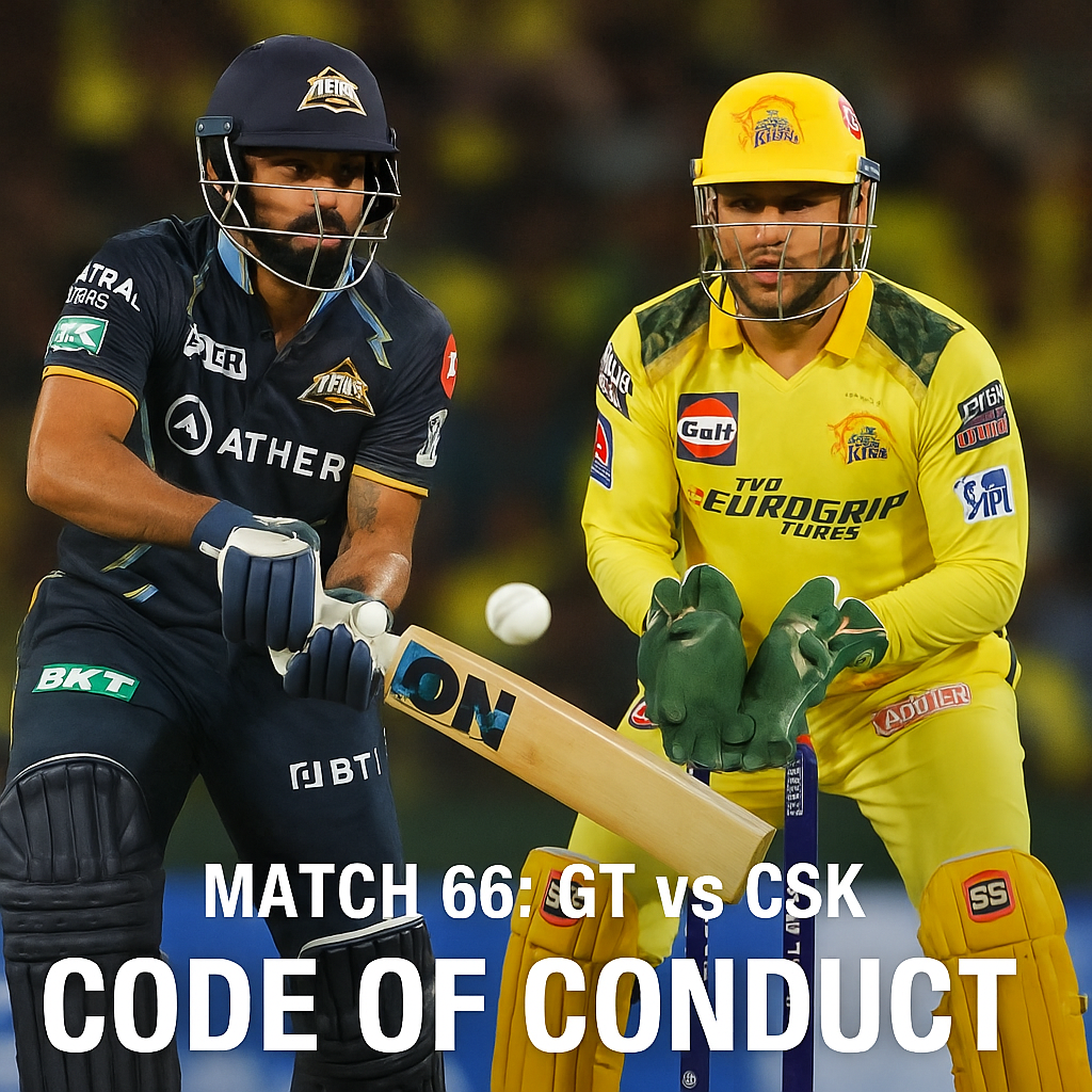 Match 66: GT vs CSK – Code of Conduct